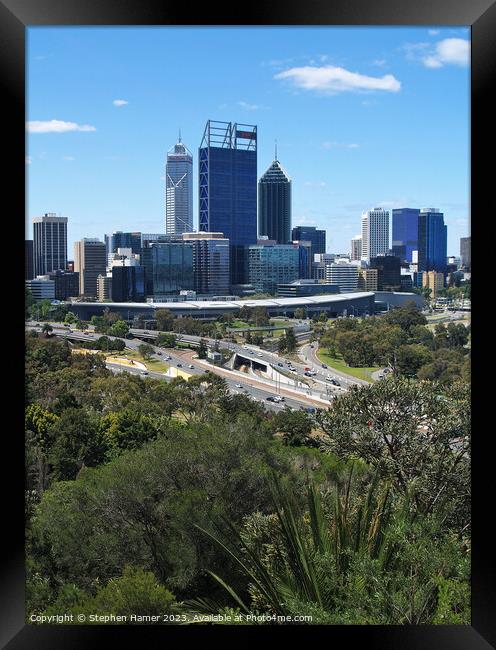 Perth City Skyline Framed Print by Stephen Hamer