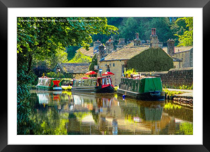 Summer Evening Rochdale Canal Hebden Bridge  Framed Mounted Print by Alison Chambers