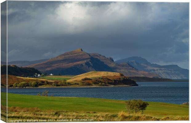 Trotternish View from Sconser, Isle of Skye Scotla Canvas Print by Barbara Jones