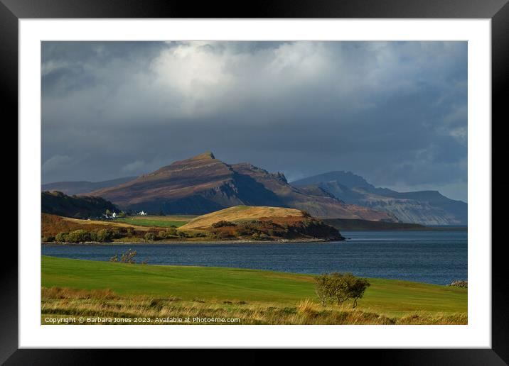 Trotternish View from Sconser, Isle of Skye Scotla Framed Mounted Print by Barbara Jones