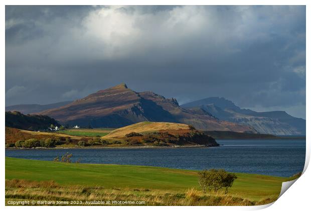 Trotternish View from Sconser, Isle of Skye Scotla Print by Barbara Jones