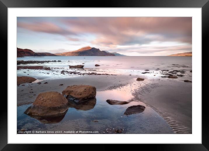 Ben Tianavaig, Trotternish Sunset, Isle of Skye. Framed Mounted Print by Barbara Jones