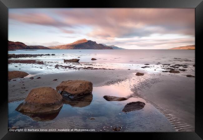 Ben Tianavaig, Trotternish Sunset, Isle of Skye. Framed Print by Barbara Jones