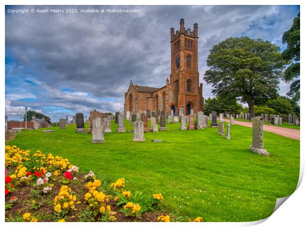 Kilconquhar Parish church Fife Scotland Print by Navin Mistry