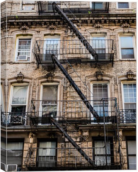 New York Fire Escape Canvas Print by John Hastings