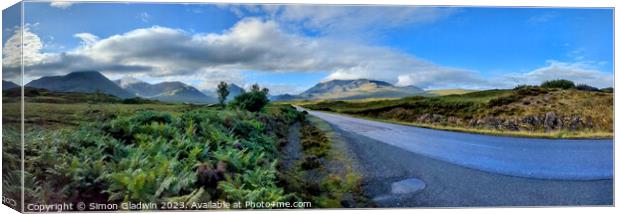 A Panoramic image of the Cuillin Hills on the Isle Canvas Print by Simon Gladwin