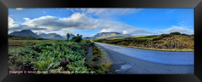 A Panoramic image of the Cuillin Hills on the Isle Framed Print by Simon Gladwin