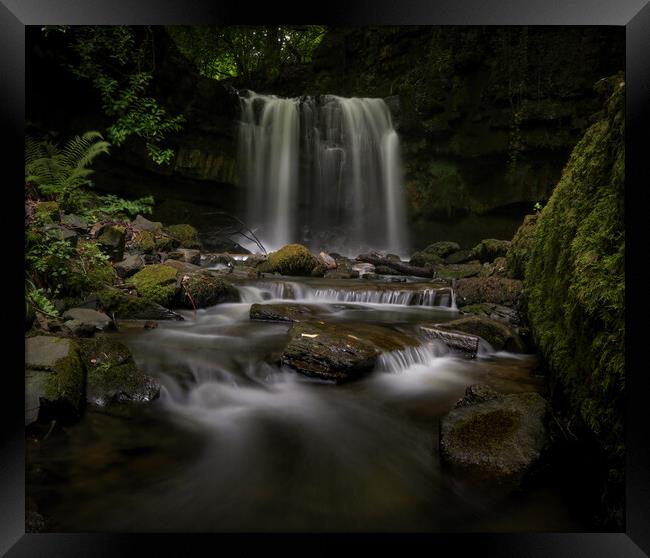 Longford waterfall in Neath Abbey Framed Print by Leighton Collins