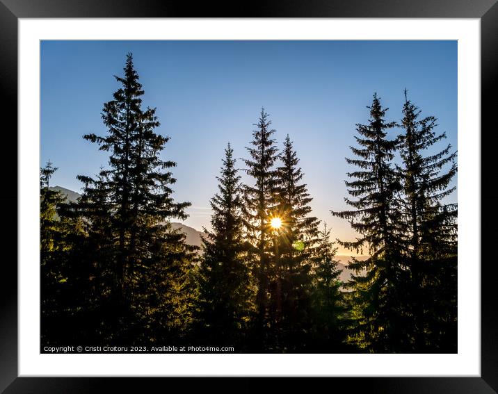 Sunset in the mountains. Framed Mounted Print by Cristi Croitoru
