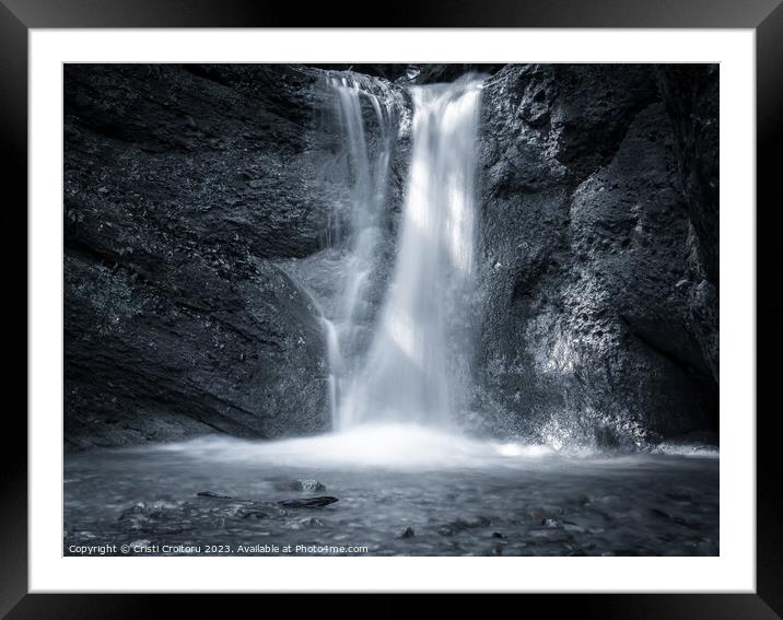 Waterfall. Framed Mounted Print by Cristi Croitoru