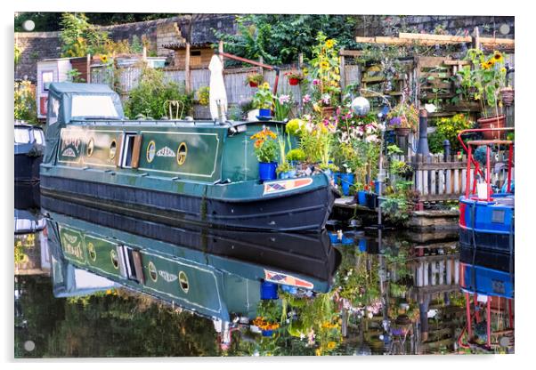 Hebden Bridge Rochdale Canal Life Acrylic by Tim Hill