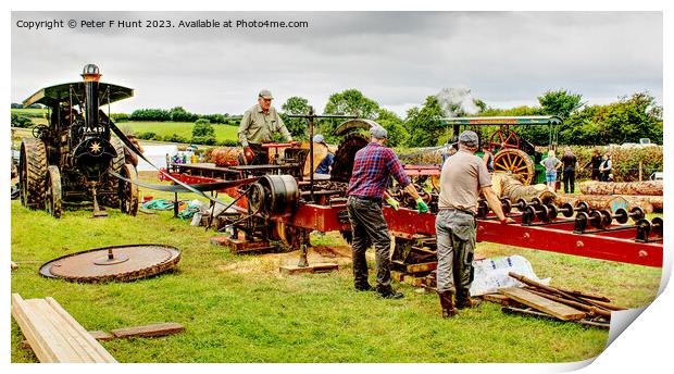 Sawing Timber The Old Way Print by Peter F Hunt