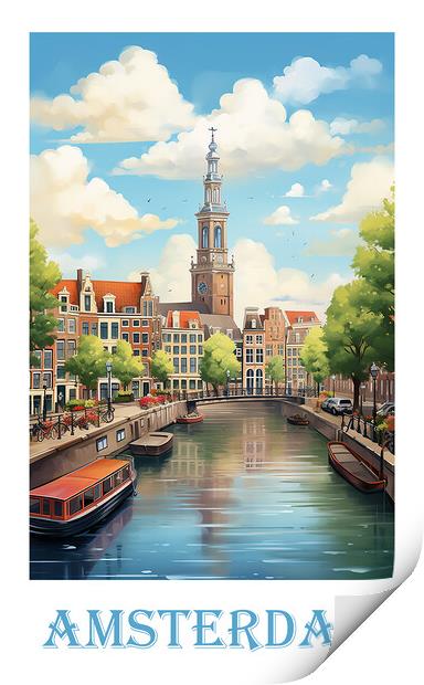 Amsterdam Travel Poster Print by Steve Smith