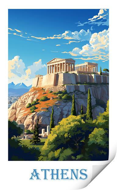 Athens Travel Poster Print by Steve Smith