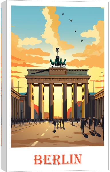 Berlin Travel Poster Canvas Print by Steve Smith