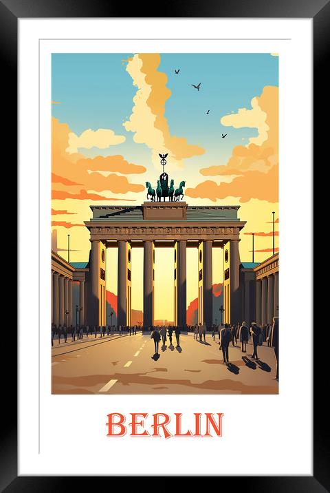 Berlin Travel Poster Framed Mounted Print by Steve Smith