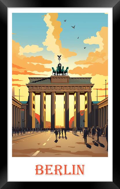 Berlin Travel Poster Framed Print by Steve Smith