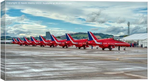 The Red Arrows RAF Leuchars 2011 Canvas Print by Navin Mistry