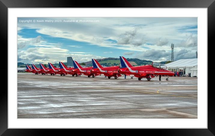 The Red Arrows RAF Leuchars 2011 Framed Mounted Print by Navin Mistry
