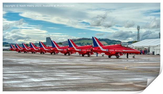 The Red Arrows RAF Leuchars 2011 Print by Navin Mistry