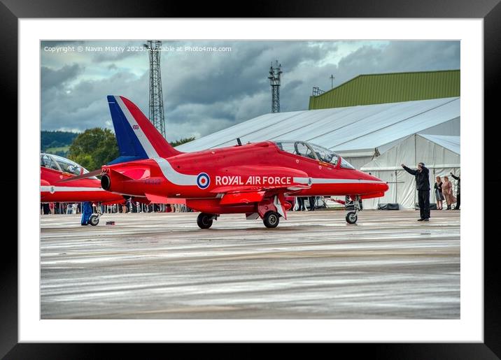 The Red Arrows ready to depart RAF Leuchars Airshow 2011 Framed Mounted Print by Navin Mistry