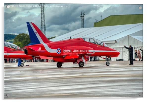 The Red Arrows ready to depart RAF Leuchars Airshow 2011 Acrylic by Navin Mistry