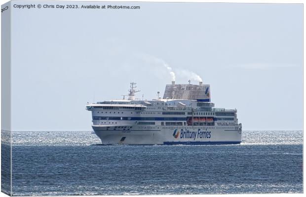 Brittany Ferries Pont Avon arrives in Plymouth  Canvas Print by Chris Day