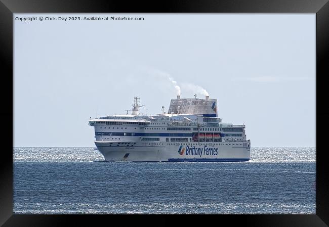 Brittany Ferries Pont Avon arrives in Plymouth  Framed Print by Chris Day