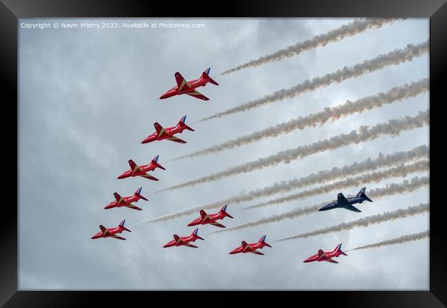 The Red Arrows and a guest   Framed Print by Navin Mistry