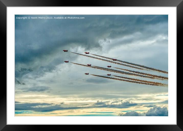 The Red Arrows RAF  Framed Mounted Print by Navin Mistry