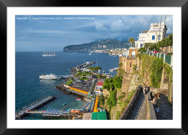 Sorrento harbour and Bay of Naples, Italy Framed Mounted Print by Angus McComiskey