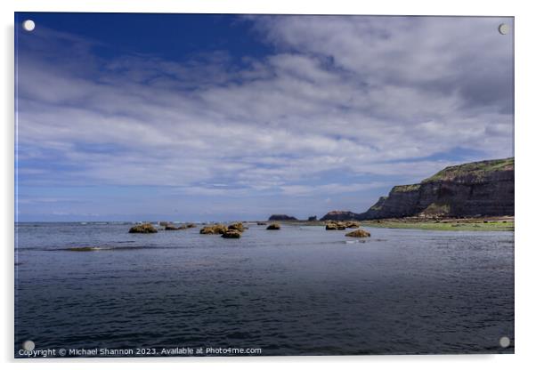 Whitby's Tranquil Coastal Vista Acrylic by Michael Shannon