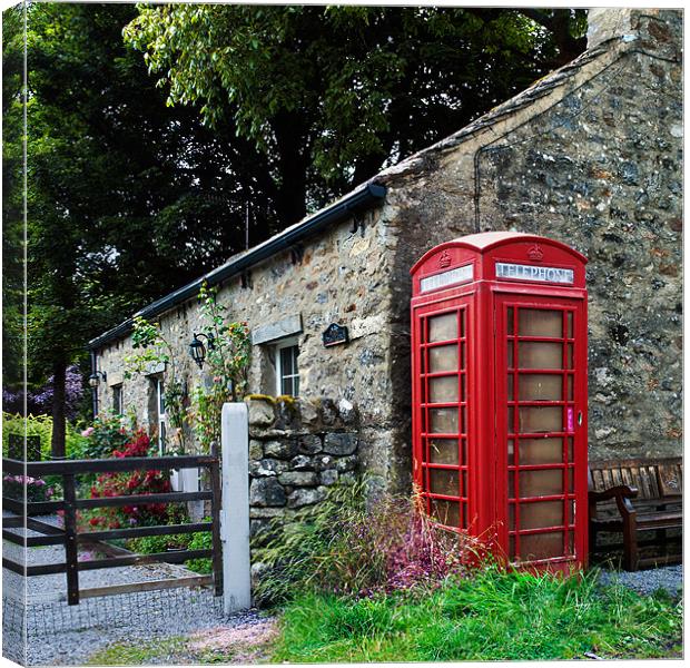 Red Telephone Box in the Dales Canvas Print by Stephen Mole