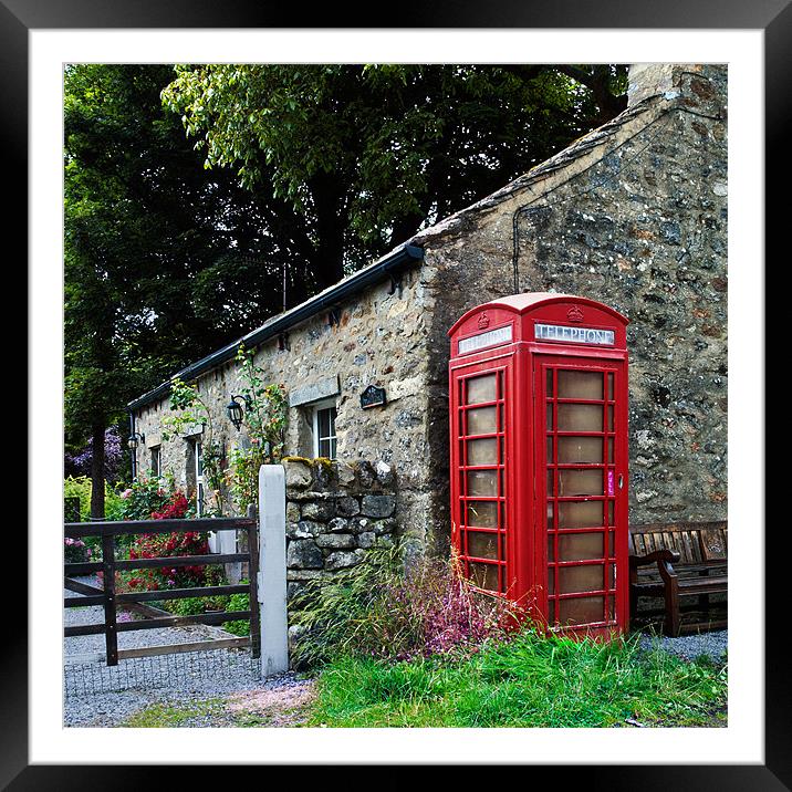 Red Telephone Box in the Dales Framed Mounted Print by Stephen Mole