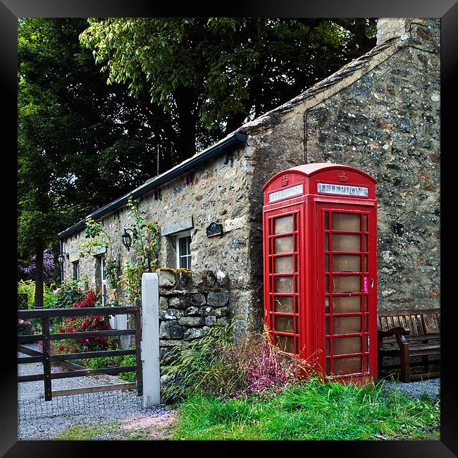Red Telephone Box in the Dales Framed Print by Stephen Mole
