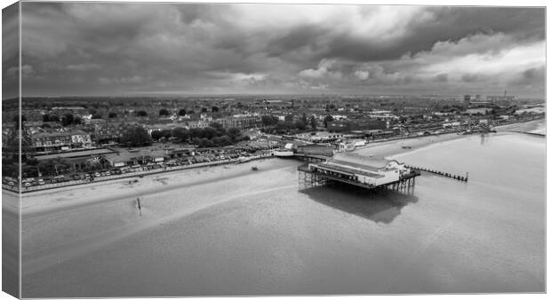 Cleethorpes Storm Black and White Canvas Print by Apollo Aerial Photography
