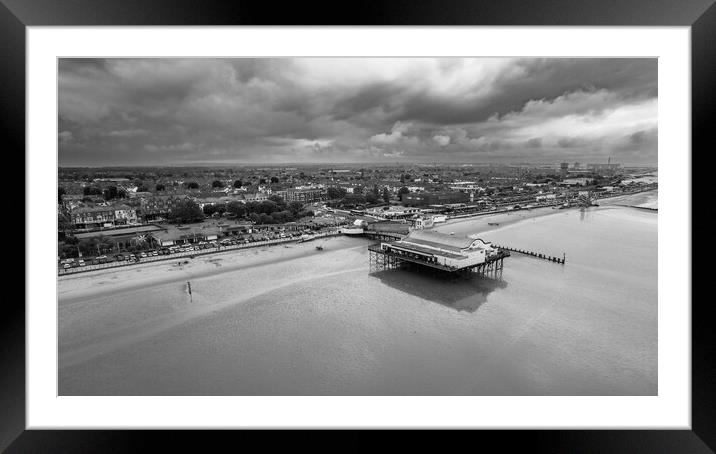 Cleethorpes Storm Black and White Framed Mounted Print by Apollo Aerial Photography