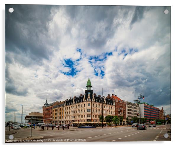 Helsingborg Corner Facade on Drottninggatan Acrylic by Antony McAulay