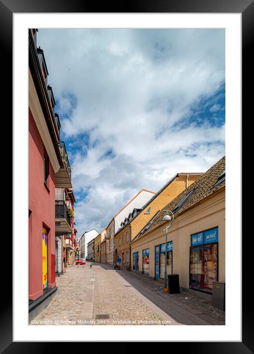 Helsingborg Street Scene Framed Mounted Print by Antony McAulay