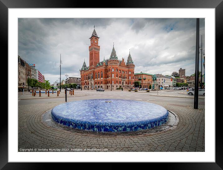 Helsingborg Town Hall Classic View Framed Mounted Print by Antony McAulay
