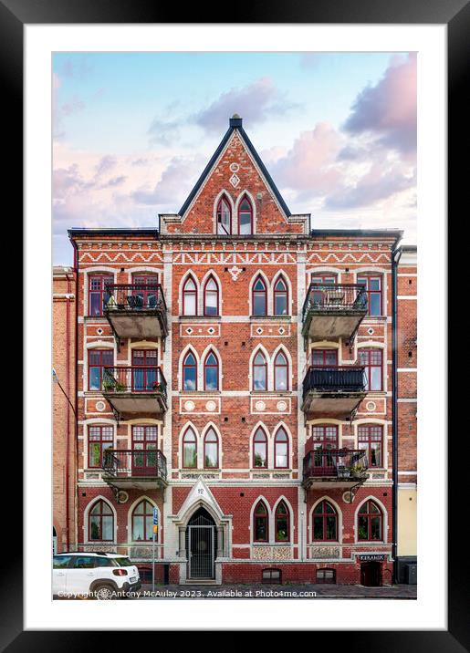 Helsingborg Weiselgrensgatan Townhouse Apartment Framed Mounted Print by Antony McAulay