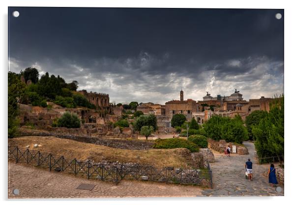 Storm Clouds Above Ancient City Of Rome Acrylic by Artur Bogacki