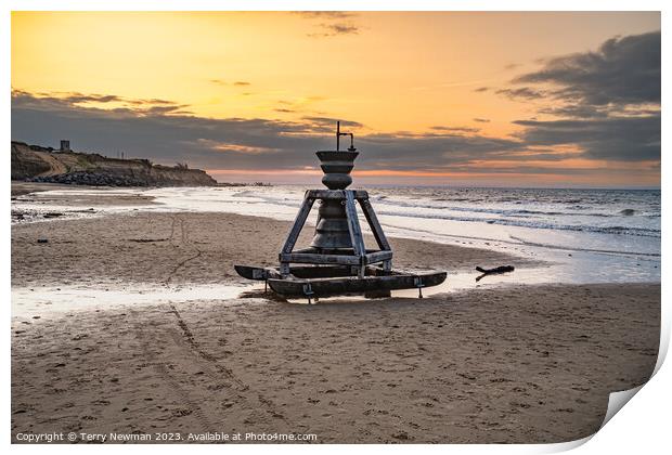Sundown Serenade at Happisburgh's Time and Tide Be Print by Terry Newman