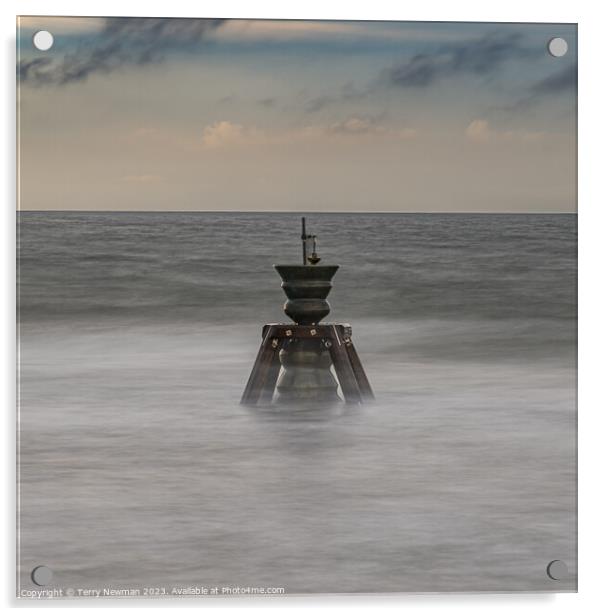 Isolation - the Time and Tide Bell at Happisburgh Norfolk Acrylic by Terry Newman
