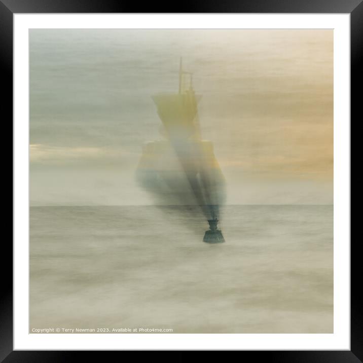 Silent Sentinel of Happisburgh Norfolk Framed Mounted Print by Terry Newman