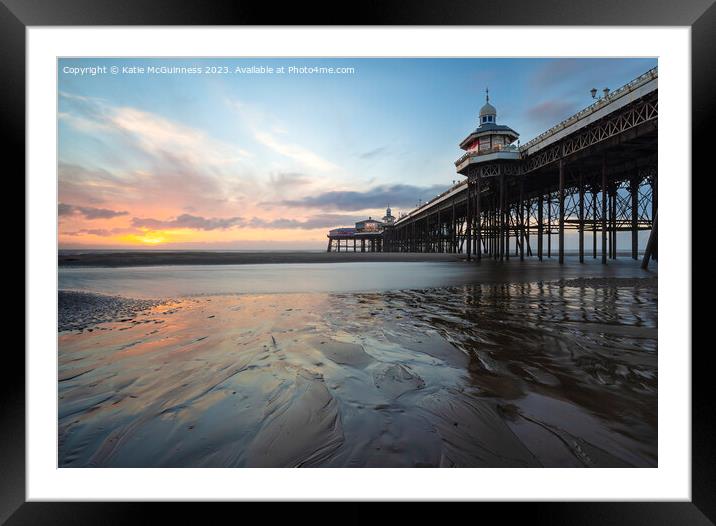 Blackpool North Pier Sunset Framed Mounted Print by Katie McGuinness