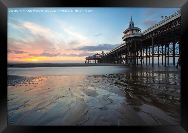 Blackpool North Pier Sunset Framed Print by Katie McGuinness