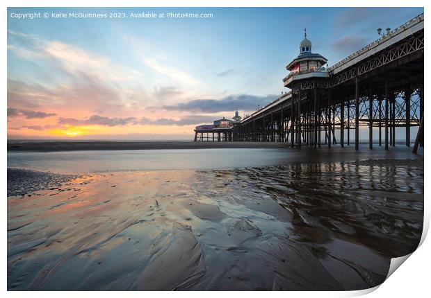 Blackpool North Pier Sunset Print by Katie McGuinness