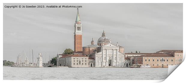 The Church of San Giorgio Maggiore, Venice Print by Jo Sowden