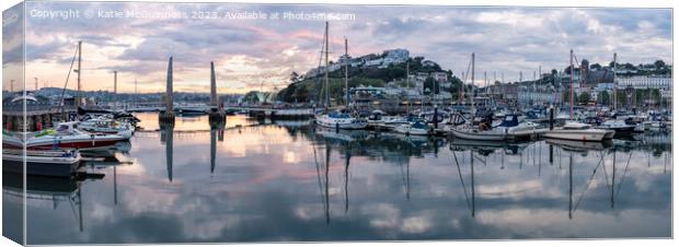 Torquay Marina Reflections Canvas Print by Katie McGuinness